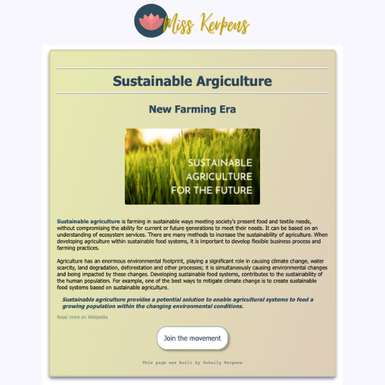 Sustainable Argiculture website